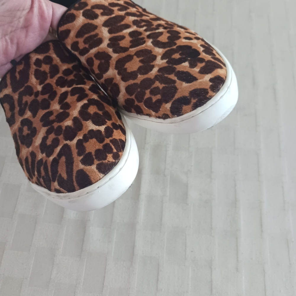 Birdies The Swift Leopard Print Calf Hair Slip On Sneakers - Picture 6 of 14